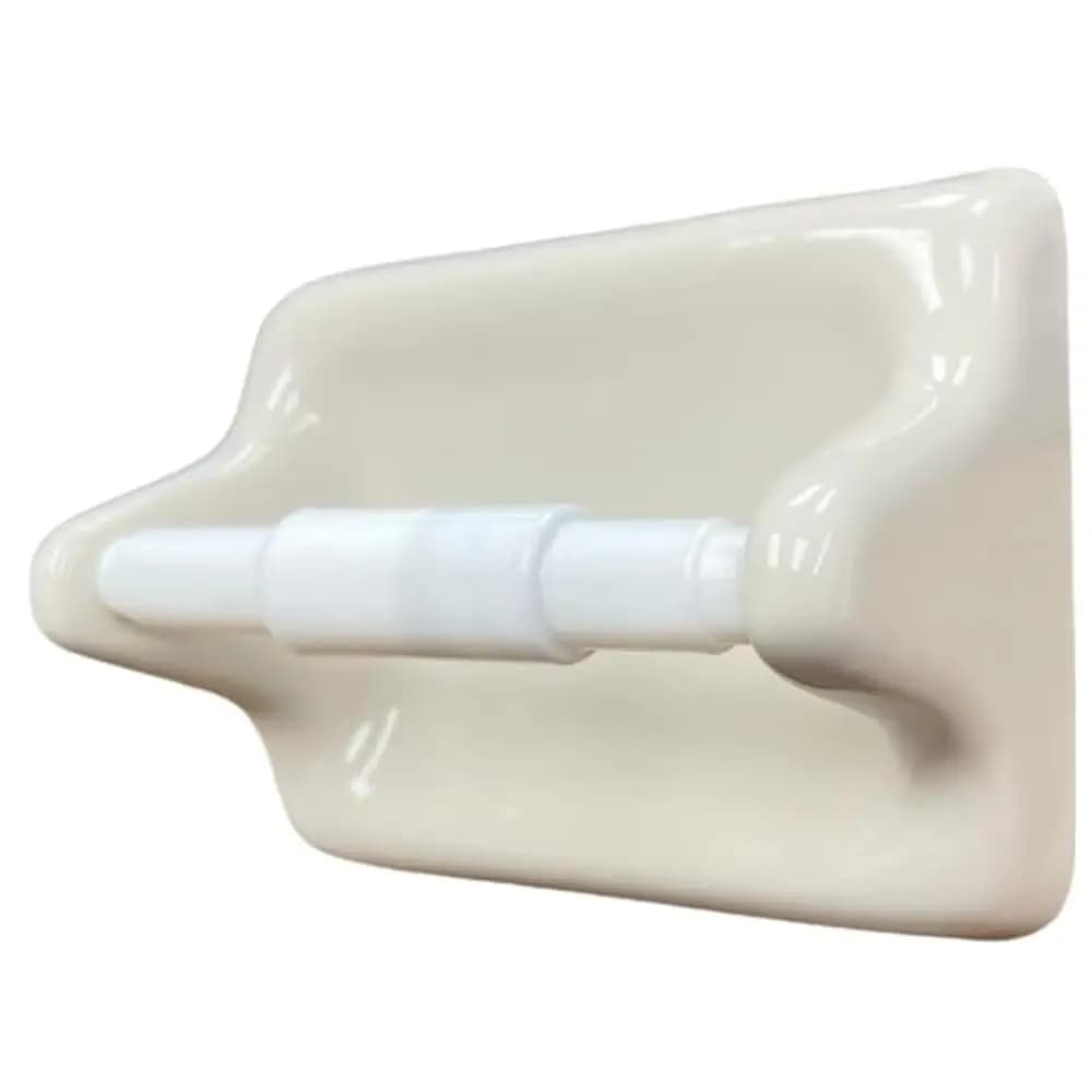 Spedizione Gratuita - Porta Carta Igienica in Ceramica Smaltata per Bagno, Design a Mandorla, Montaggio a Parete Incassato, Durevole, Non Adatto per Superfici Piane