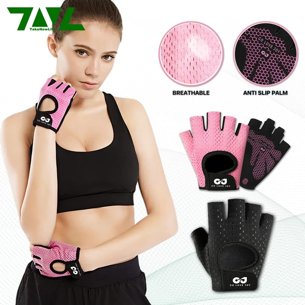 1 pair of half finger gloves for fitness gym cycling gloves for men training sport anti-slip exercise anti-shock