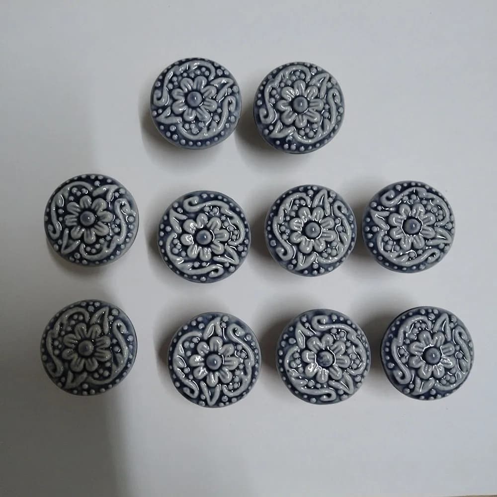 Maniglia per cassetto in ceramica da 10 pezzi Manopola rotonda per porta dell'armadio Manopola per comò in ceramica Manopola per maniglia per cassetto durevole a foro singolo con vite
