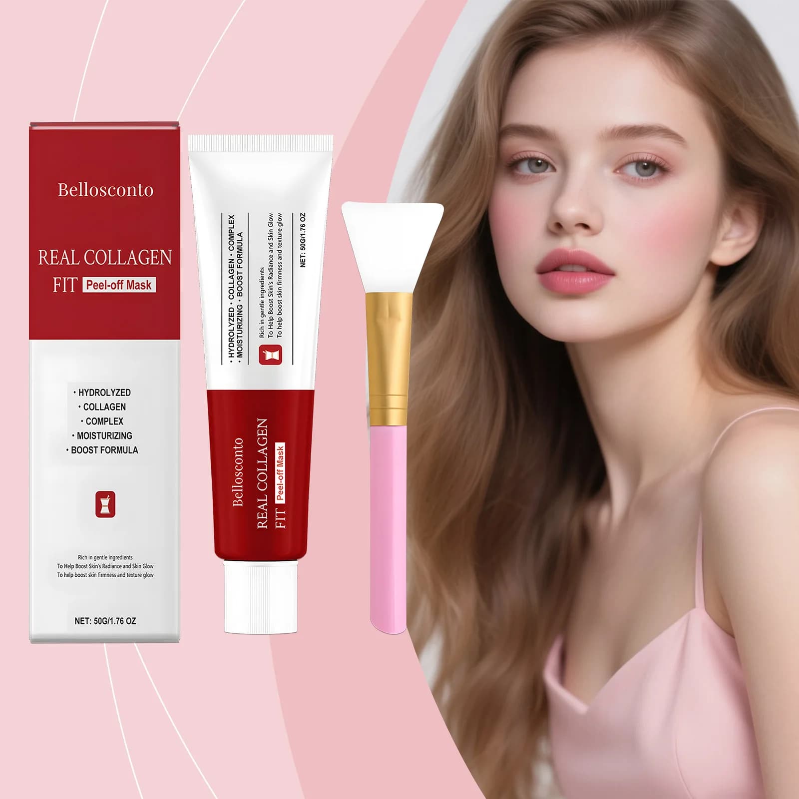 Maschera Peel-Off al Collagene per Pulire i Pori, Esfoliare, Rimuovere i Punti Neri, Ridurre l'Olio, Illuminare la Pelle Opaca, Idratare e Levigare la Pelle del Viso