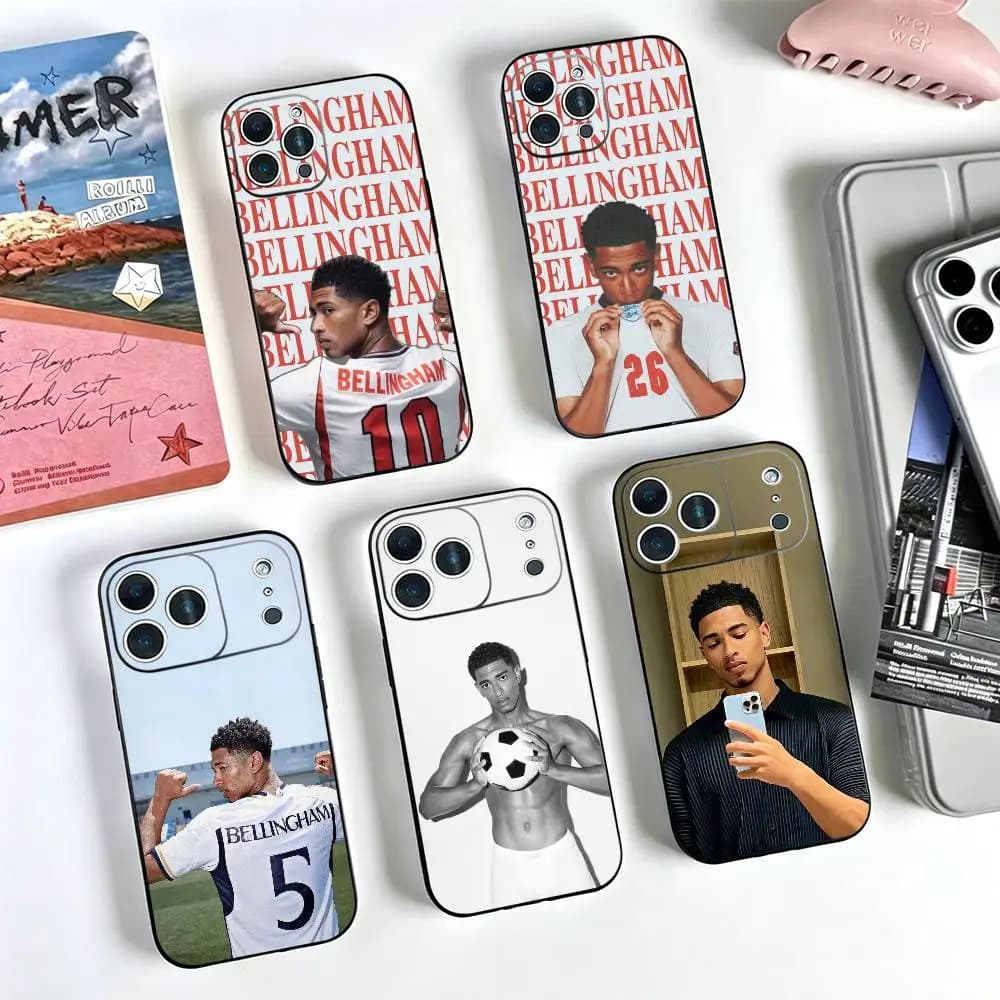 Hot Football Star Jude Bellingham Phone Case Black Silicone Soft For IPhone 17 16 15 14 13 12 11 X XR Plus Pro Max Plus