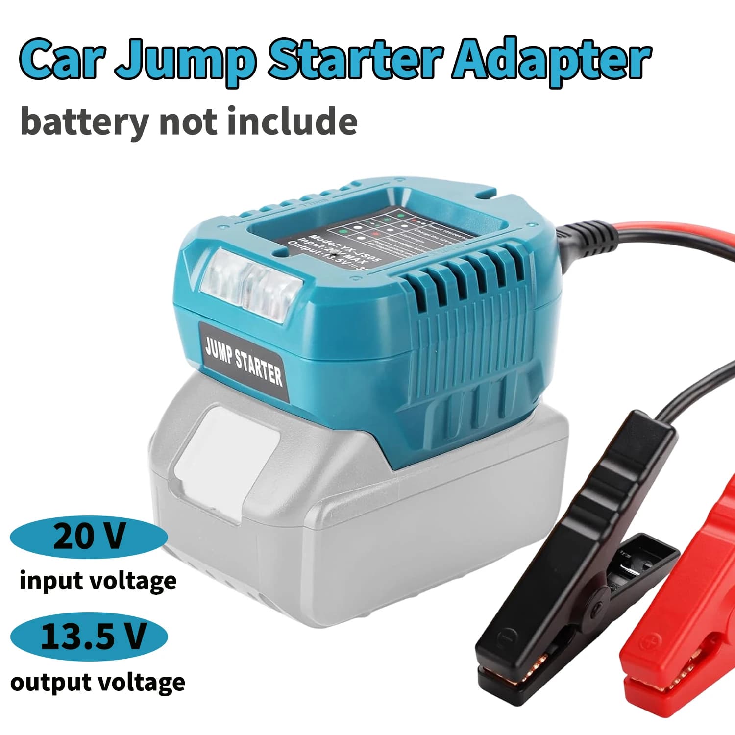 Car Jump Starter Adapter for Makita/Milwaukee/Dewalt/Bosch 18 V/20 V,Booster Car Cable Emergency Power With Clip Auto Accessorie