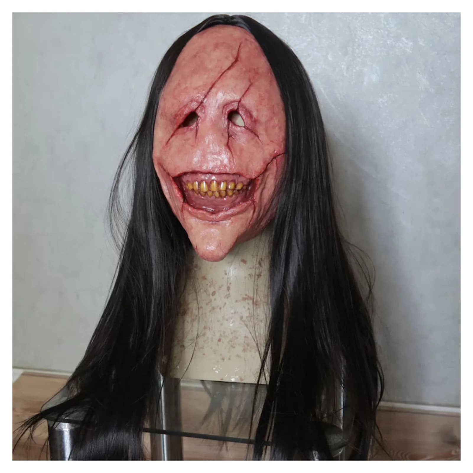 Maschera spaventata di Halloween Demone spaventoso Nuova maledizione del terrore Spaventosa Prop Fantasma dai capelli Cosplay Maschere raccapriccianti Feste a tema Indossare