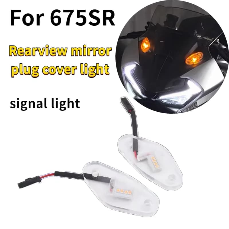 For CFMOTO 675sr/675sr-r 675srr 675 2024 2025 led mirror light cap, waterproof motorcycle accessories
