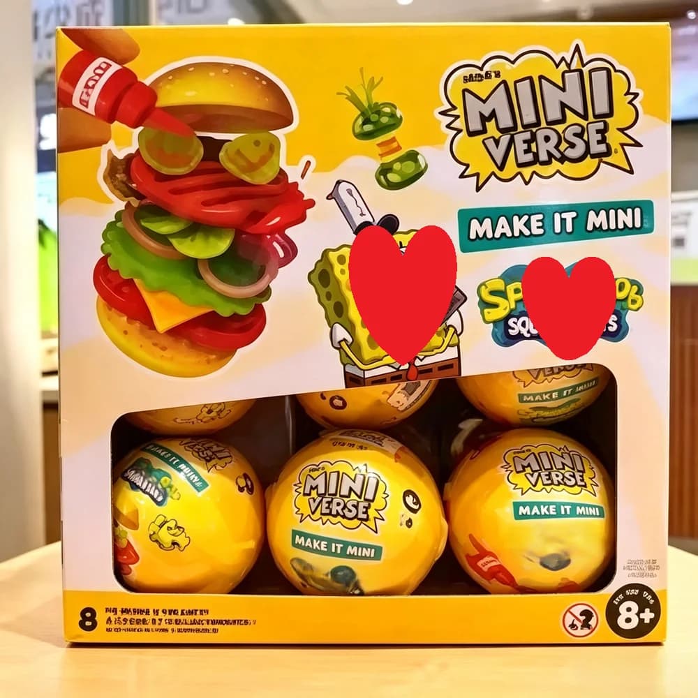 MGAminiverse Burger Baby Co‑branded DIY Mini Mystery Ball Toy, Food‑themed Scene Ornament 1pcs