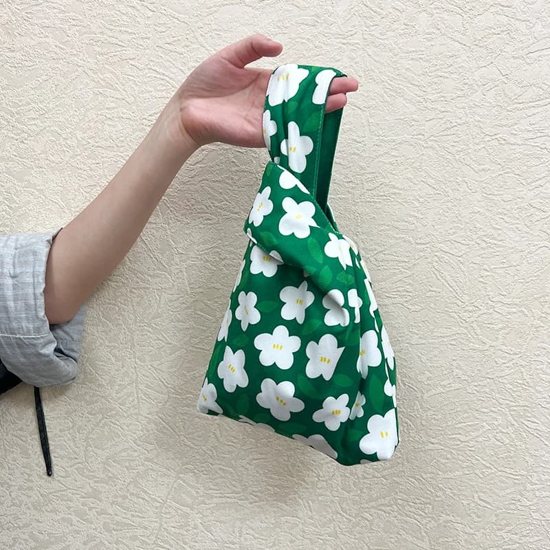 Sunshine Handbag Floral Canvas Bag Trendy Design Sensation Style Walking Handheld Bag Wristlet Bag Eco-Friendly Shoppin...