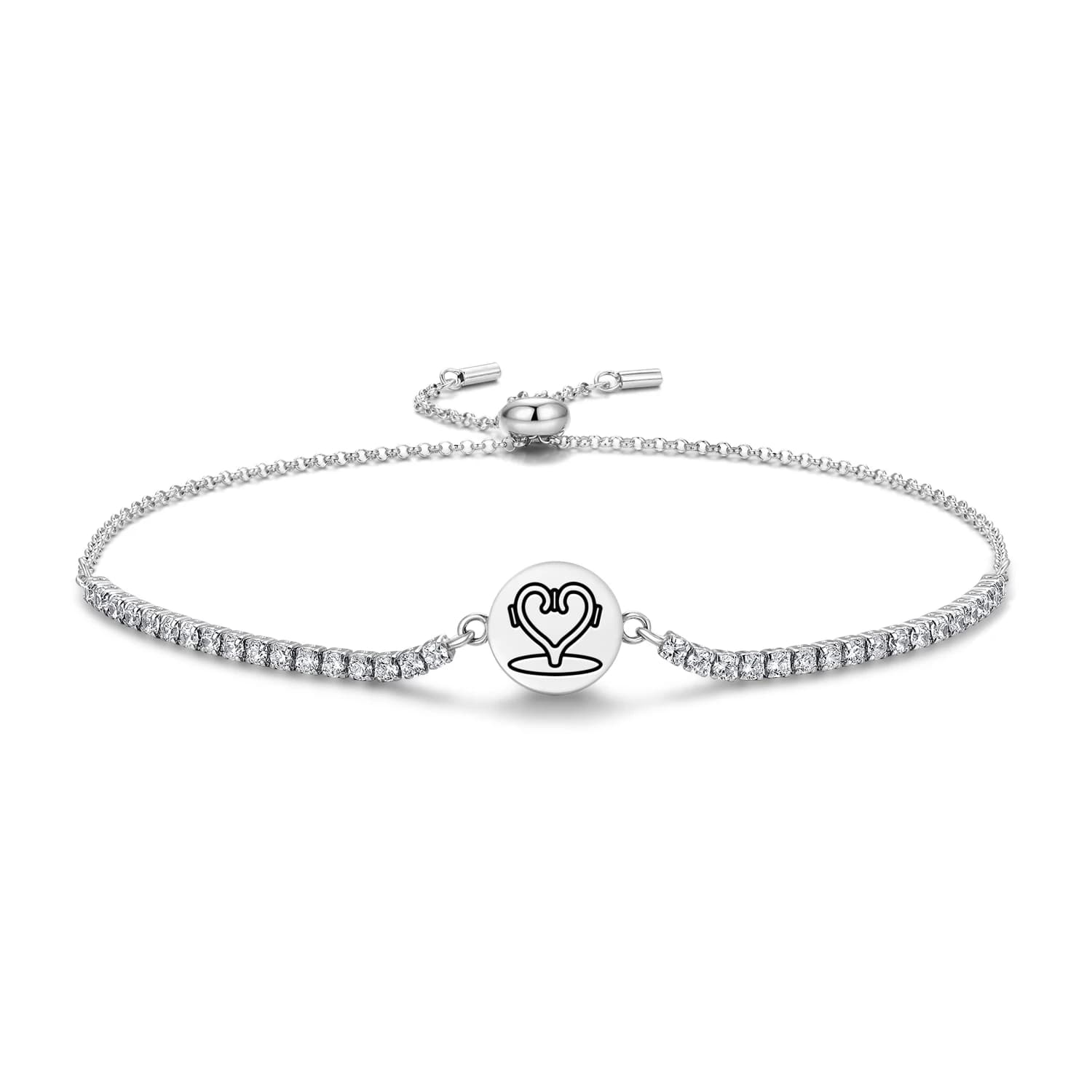 Portaincenso per rituali persiani, Bracciale in Argento Sterling 925 con Simbolo, Catena Tennis Regolabile con Zirconi per Gioielli da Donna