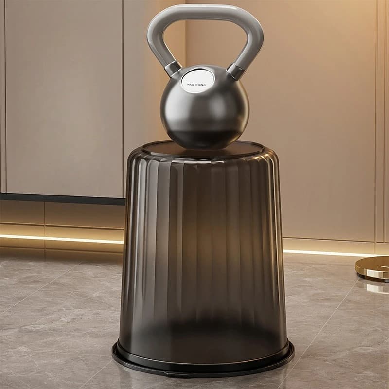 Grande cestino della spazzatura in plastica trasparente per la cucina di casa, il bagno, il soggiorno, il cestino dei rifiuti addensato con anello di pressione