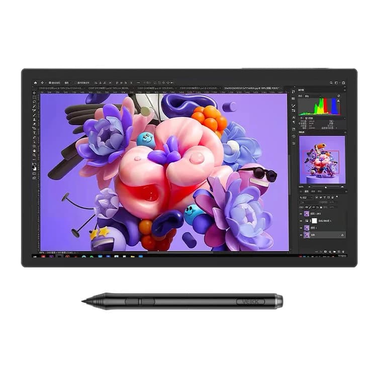 Monitor LCD per Disegno con 8192 Livelli di Pressione, Tavoletta Grafica con Schermo Touch e Display
