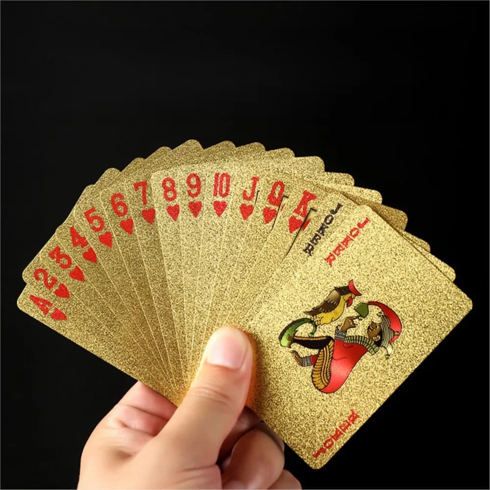 Set di Carte da Gioco in Plastica Opaca Oro e Nero, Impermeabili, Confezione Regalo Multiuso, Gioco da Tavolo Pratico per Feste