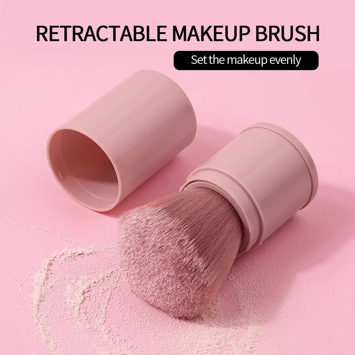 1PC pennelli per trucco retrattili Soft Fluffy Powder Foundation Blending Blush Face Kabuki Cosmetics Brush Make Up Tools