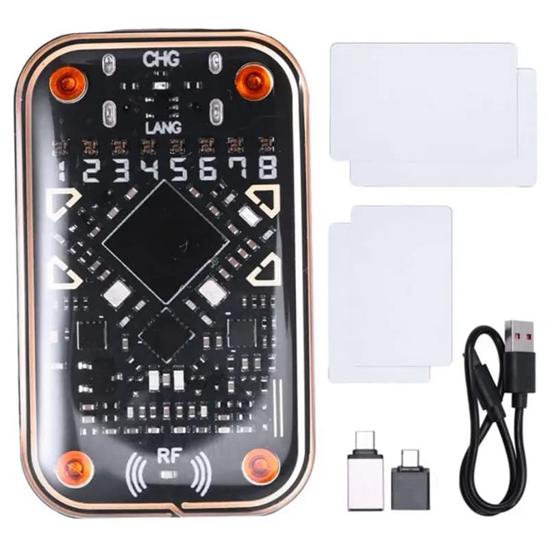 ABZZ-Chameleon Ultra V2.0 Lettore di Chip RFID Emulatore di Smart Card + 2 Carte CUID/UID 125K 13.56M Decodificatore di Carte NFC Duplicatore