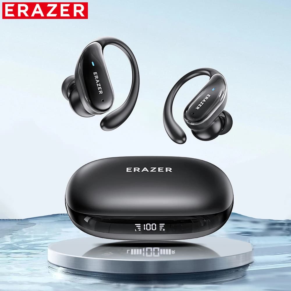 ERAZER XT80pro TWS AI Bluetooth Sports Headphones Wireless Touch Control Ear Hooks Headphones Active Noise Cancellation