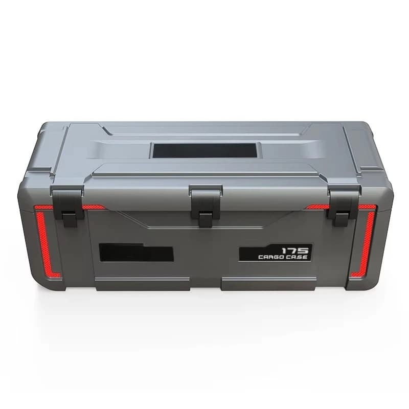 New Design Outdoor Camping Accessories 175 Plastic Cargo Case Storage Box Heavy Duty Car Roof Racks Mounted Tool Box on Truck