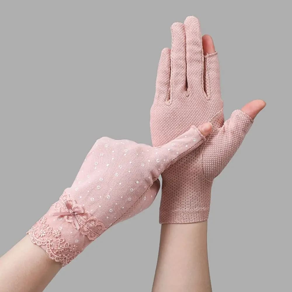 Guanti protettivi solari da donna, guanti estivi primaverili per la protezione solare, guanti sottili elastici anti-UV per ciclismo, guida e corsa