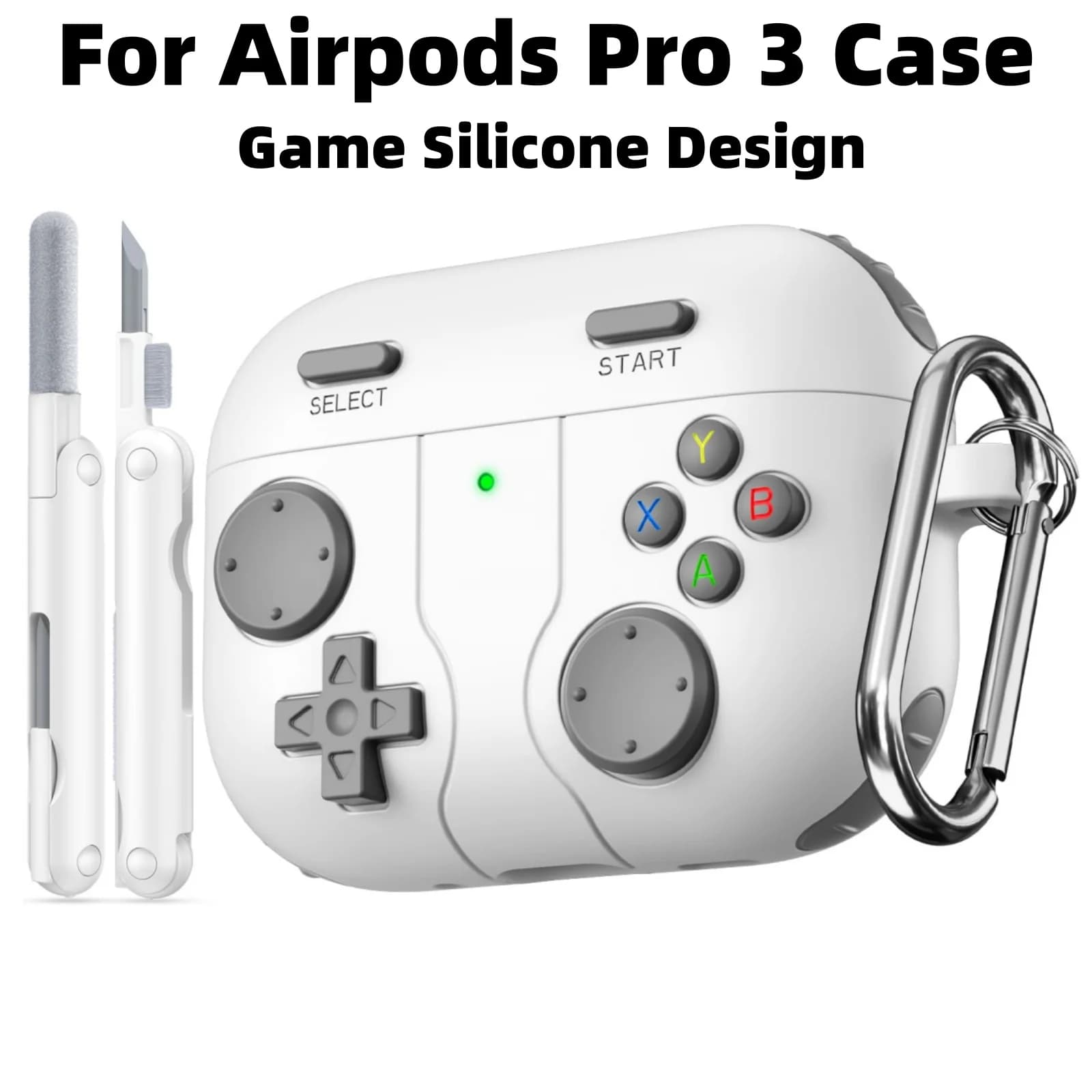 2025 Play Case for AirPods Pro 3 New Silicone Protective Case for AirPods Pro 3 with Cleaning Kit and Keychain for Airpods Pro 3