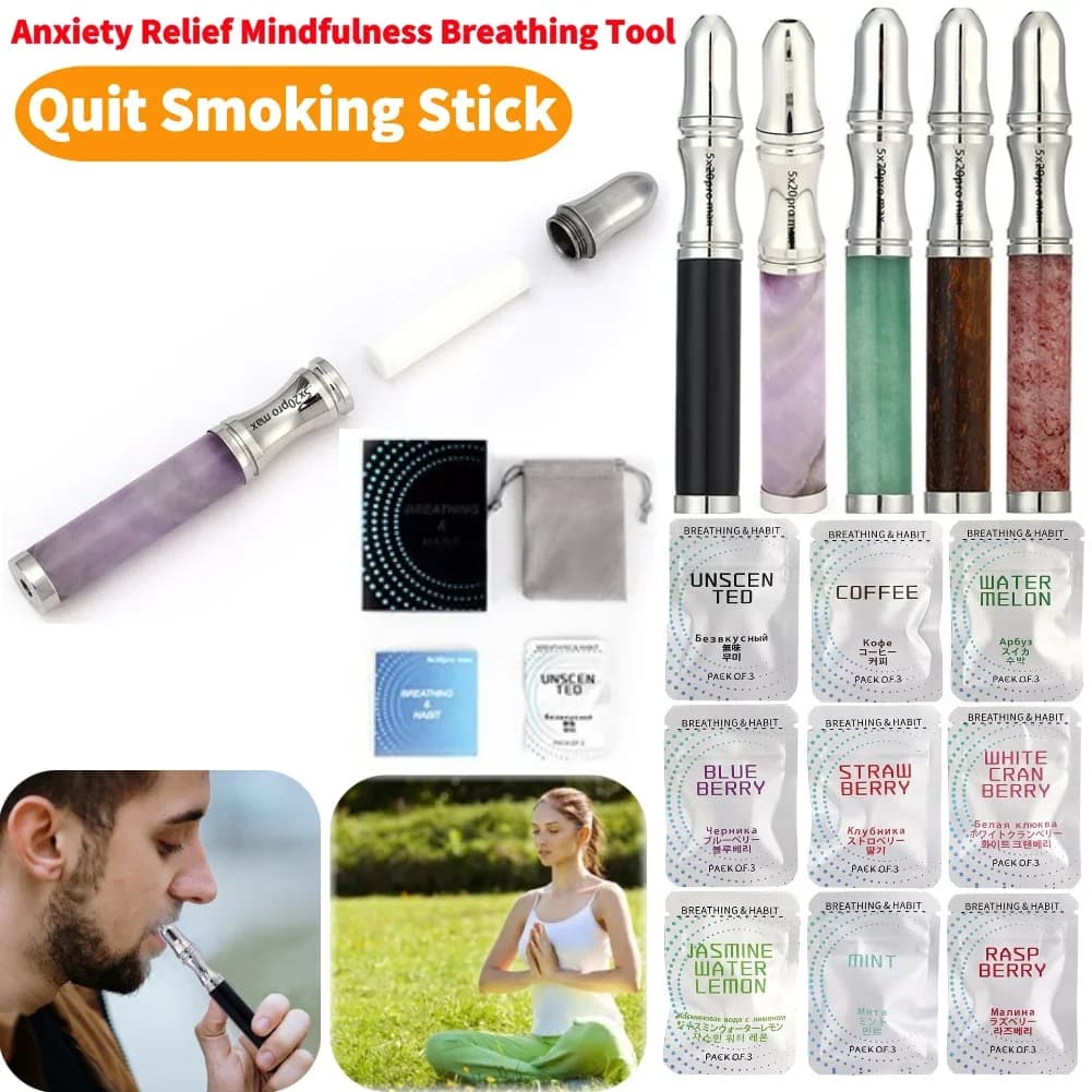 Nicotine-Free Quit Smoking Stick Smokeless Wooden Stop Smoking Stick Flavored Air Inhaler Aromatherapy Diffuser Gift for Health