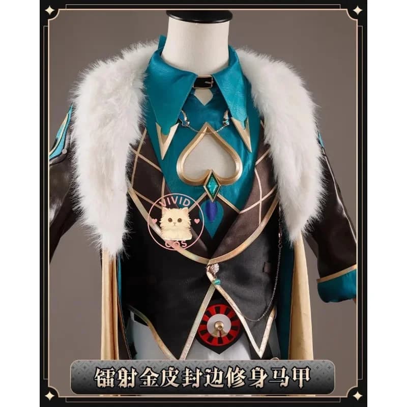 A;3\v,7'd/ABC123 Honkai Star Rail Game Aventurine Cosplay Costume RPG High-Quality Clothing with Hat Card for Men Ternx;4'v\7,h/