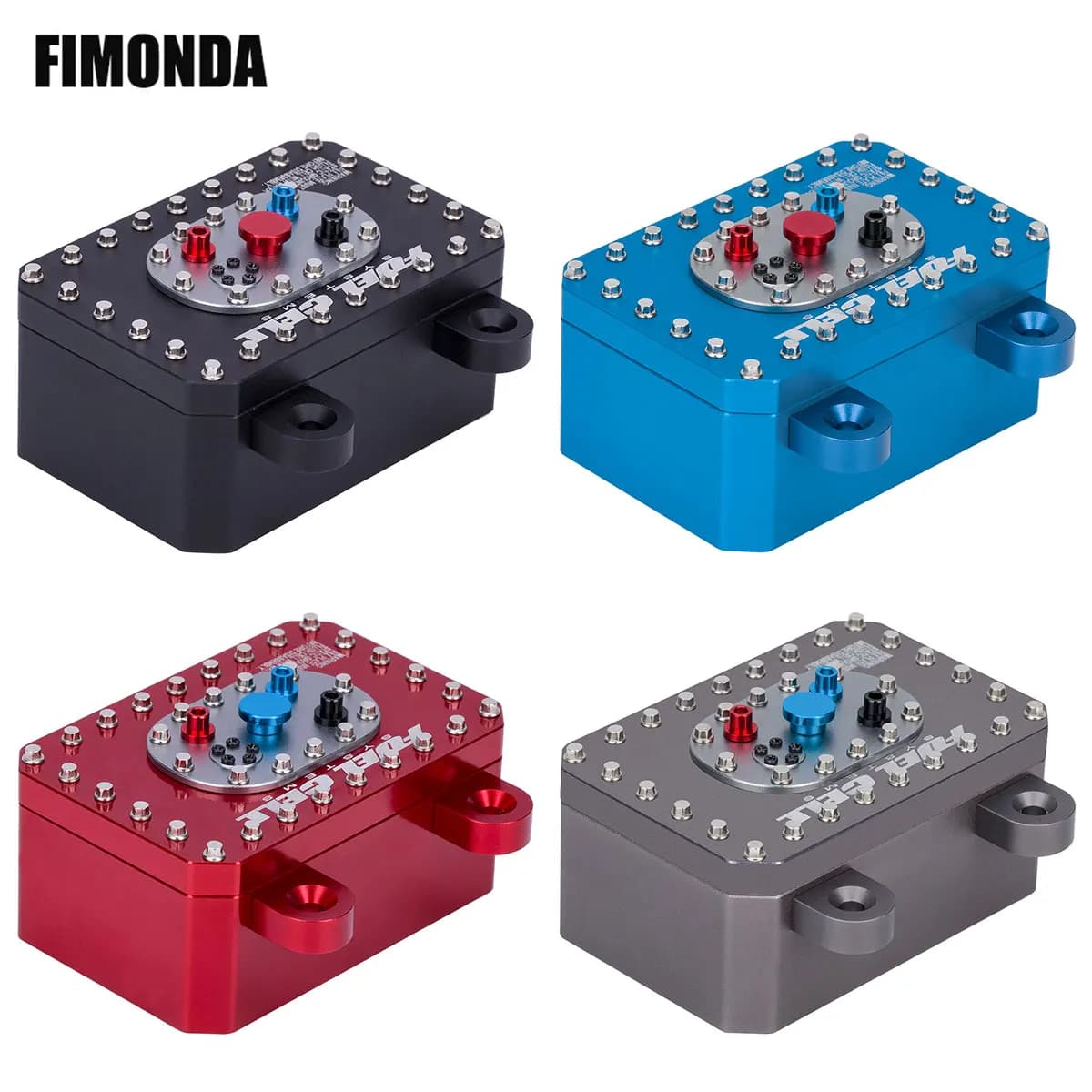 Scatola ricevitore cella in alluminio/scatola elettrica/serbatoio carburante per 1/10 RC Crawler Car SCX10 PRO Roll Cage RR10 Capra serbatoio carburante simulato