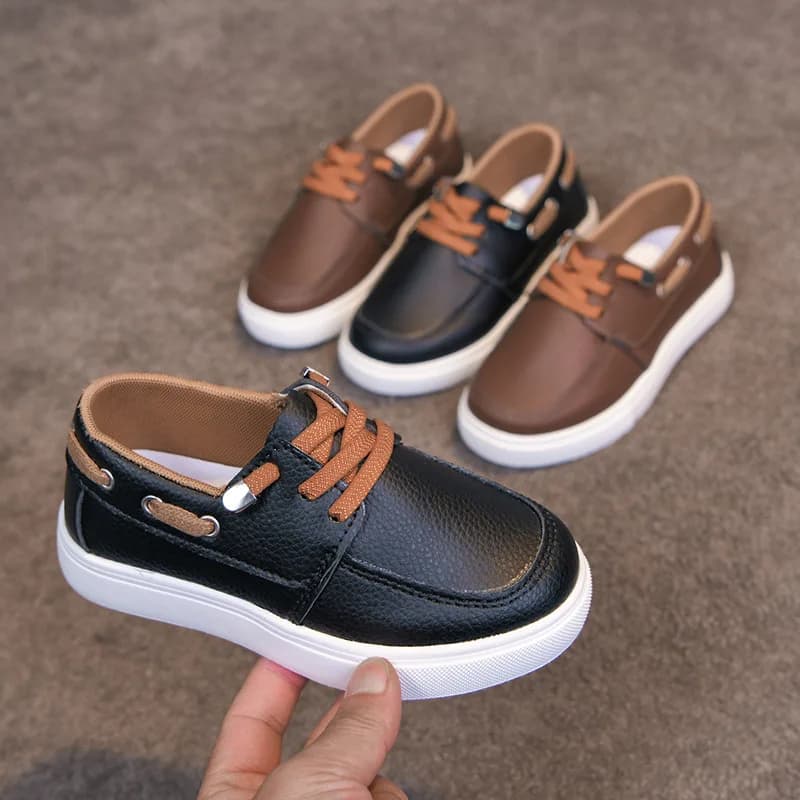 Toddler Boys Soft Leather Loafers 2026 New Summer Kids Slip-on Casual Sneakers Breathable Comfort Chic School Outdoor Daily Wear