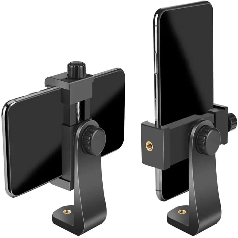 Supporto per treppiede Clip universale per telefono cellulare da 360 gradi compatibile con adattatore per treppiede da tavolo per supporto per cellulare con vite da 1/4 per tutti i telefoni