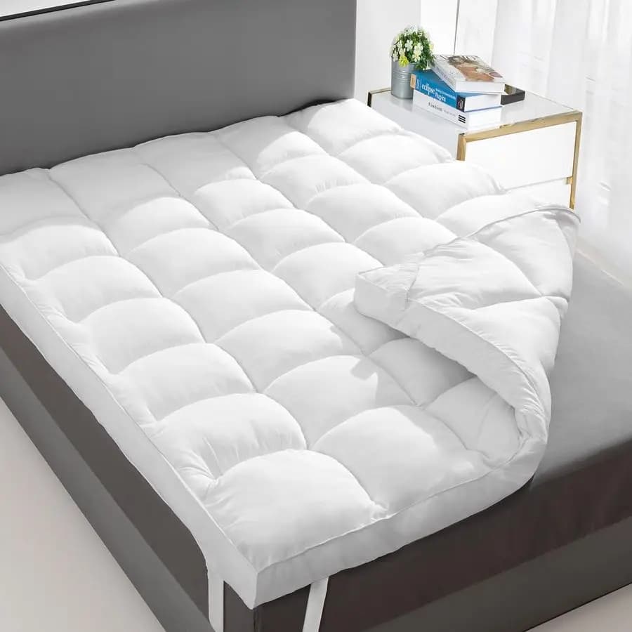 Coprimaterasso Often and Soft Queen Size with Cooling Upper Layer and Back Pain Protection, with Belts