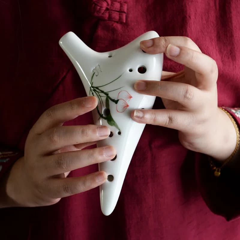 Ocarina 12-hole Professional Beginner Flute 12-hole Mid-tone C Key Ceramic Performing Instrument