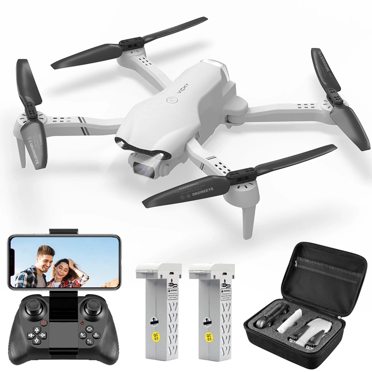 F10 folding drone with WIFI camera FPV for adults, RC quadricopier with live video FPV HD 1080P