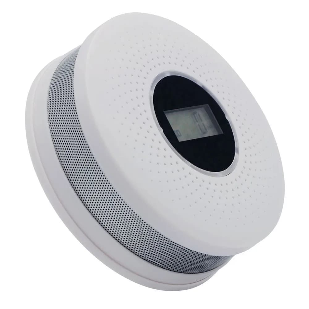 Air Quality Monitor 2 in 1 Carbon Monoxide Detector Portable LCD Display Smoke Alarm Wireless CO Monitor Travel