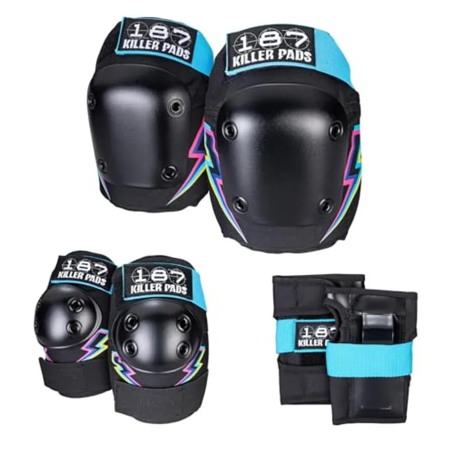 Set di 6 Protezioni 187 Killer Pads per Gomiti, Ginocchia e Polsi, Ideale per Skateboard