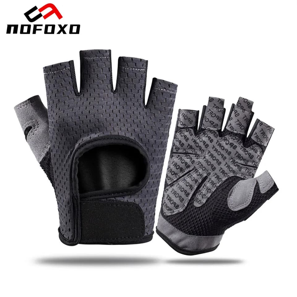 NOFOXO 1 pair of training gloves breathable to half fingers for gym, cycling, shockproof, anti-slip, for outdoor sports, for men and women