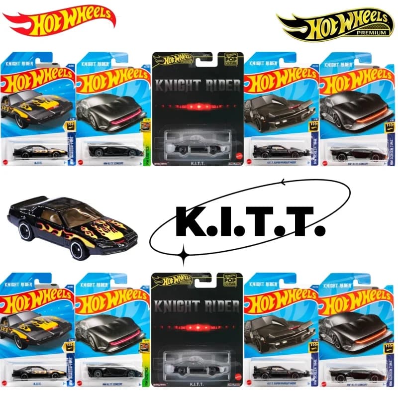 Hot Wheels Knight Rider KITTT Nero # 83 Pop Culture KITT Hxd63 Retro Entertainment KITTT 1/64 Diecast Model Car Toy