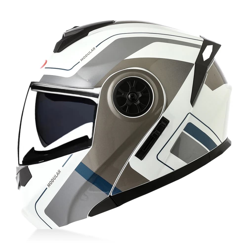 High Quality Modular Flip Up Helmet Motorcycle Dual Lens ABS Shell Full Face Helmet DOT Approved Motocross Capacete