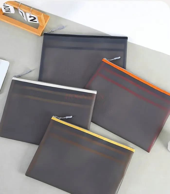 1pcs File zipper bag, thickened layered book bag, certificate, pregnancy test receipt, file storage bag, classified waterproof