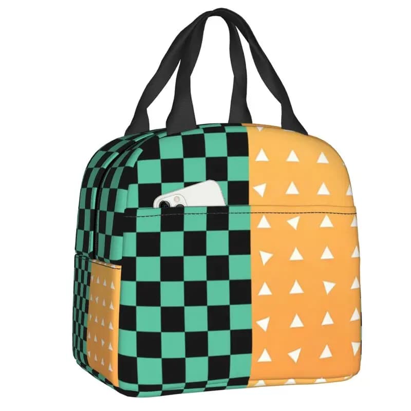 Anime Demon Slayer Lunch Box isolato termicamente, Kimetsu no Yaiba, borsa termica riutilizzabile, borsa termica per il pranzo, contenitore per alimenti da picnic, borse tote