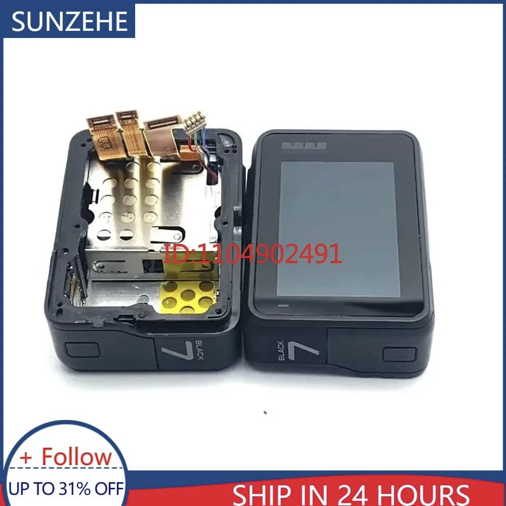 New Camera Rear Frame with LCD Screen + Battery Cable + GPS Adapter for GoPro Hero 7 Assembly