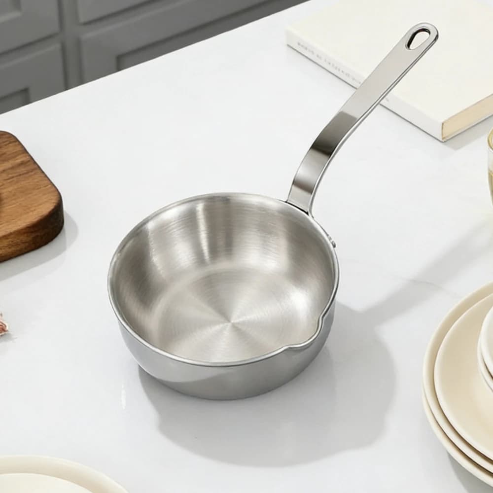 Stainless Steel 304 Non-stick pan, Small Domestic Frying Pot, Flat Bottom Panel with Oil Door, Refined Kitchen Pot