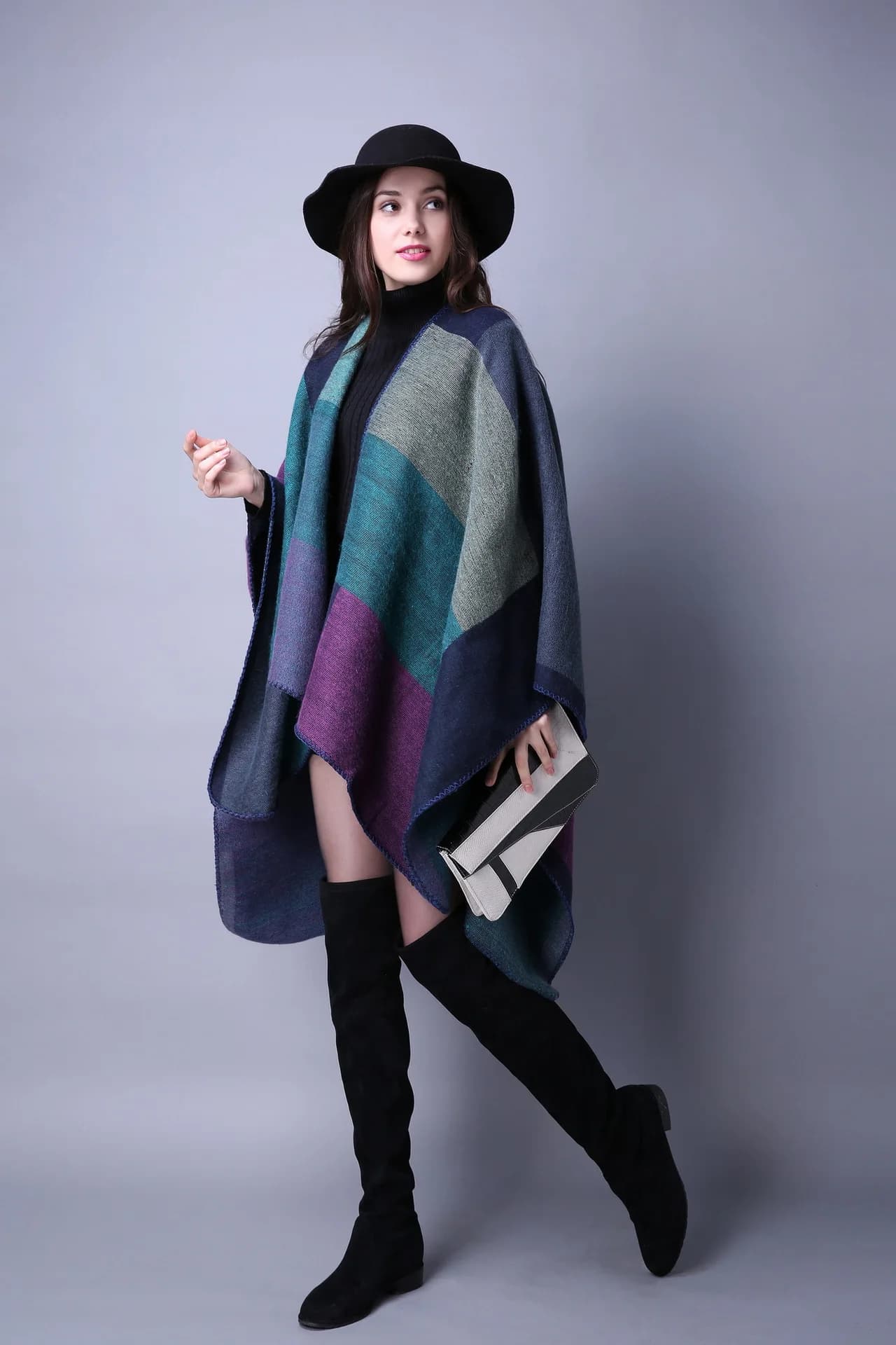 Poncho di marca di lusso Cappotto Sciarpe di cashmere imitazione Donna Inverno Scialli e involucri caldi Pashmina Mantelle spesse Coperta Sciarpa Femme