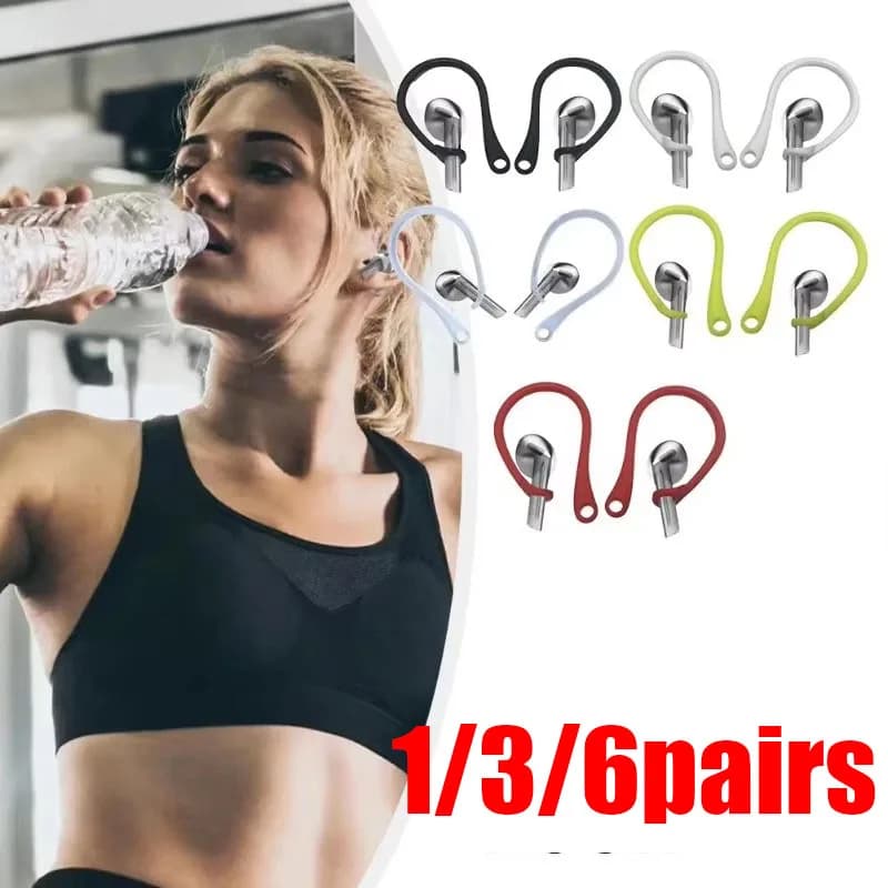 1/3/6 Paia di Ganci Auricolari in Silicone Anti-Smarrimento per Airpods, Clip di Ricambio per Cuffie, Accessori per Auricolari