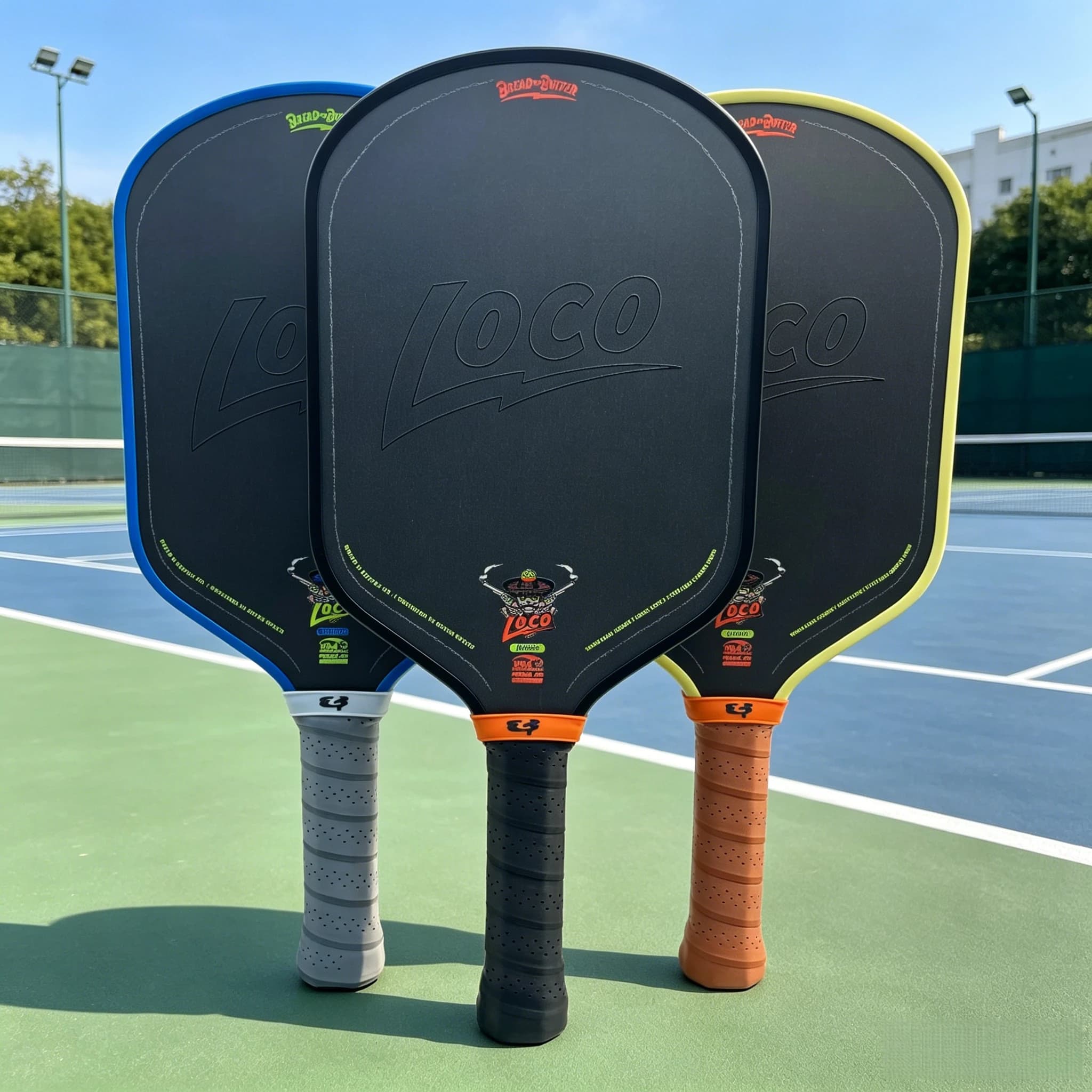 Bread Butter Loco Pickleball Paddle Blue 16mm EVA Foam Core Hybrid Standard CFC T700-High Quality Portable Training