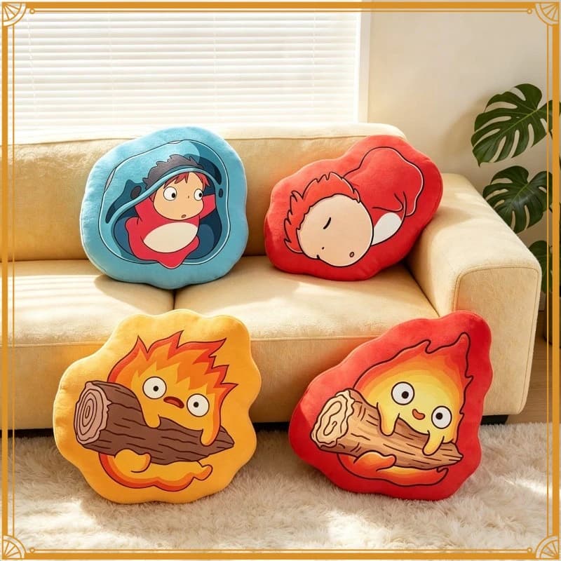 Pop Anime Hayao Miyazaki Surrounding Ponyo Kasifa Pillow PP Cotton Plush Cute Cartoon Doll Bedhead Pillow Gift