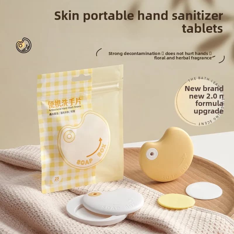 Sapone da Viaggio Portatile, Carta Igienica Portatile, Compresse di Sapone Igienizzanti Monouso per Esterni, Compresse per Lavaggio Mani, Mini