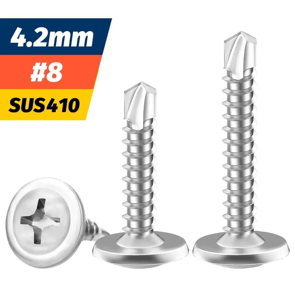 Autoflowering Screws for Lamiera, High Strength Track Head, Rapid Autoflowering Screws for Metal # 8 M4.2