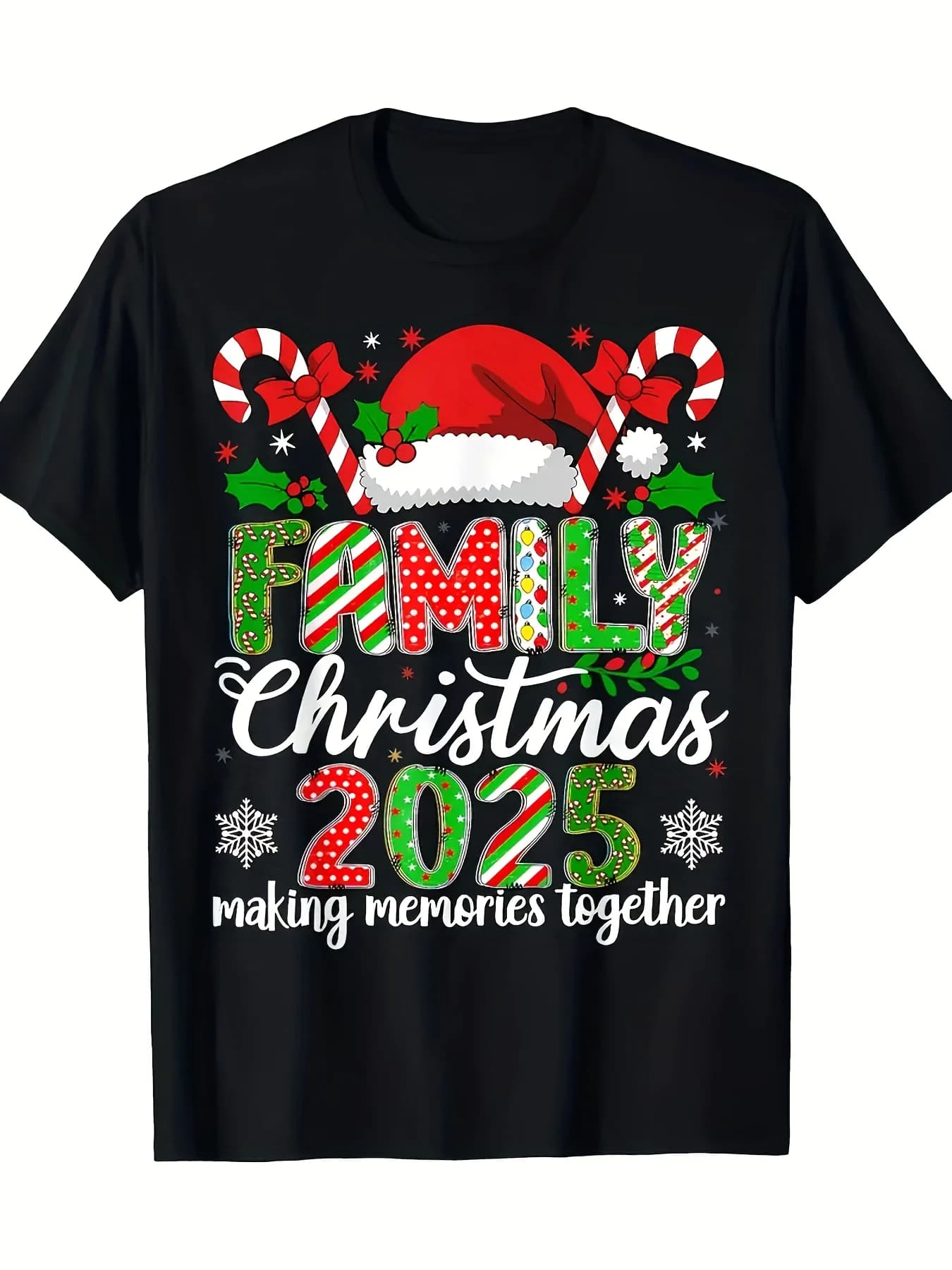 Christmas T-shirt combined for the family, for men, women, boys and girls in 2025, with Christmas prints
