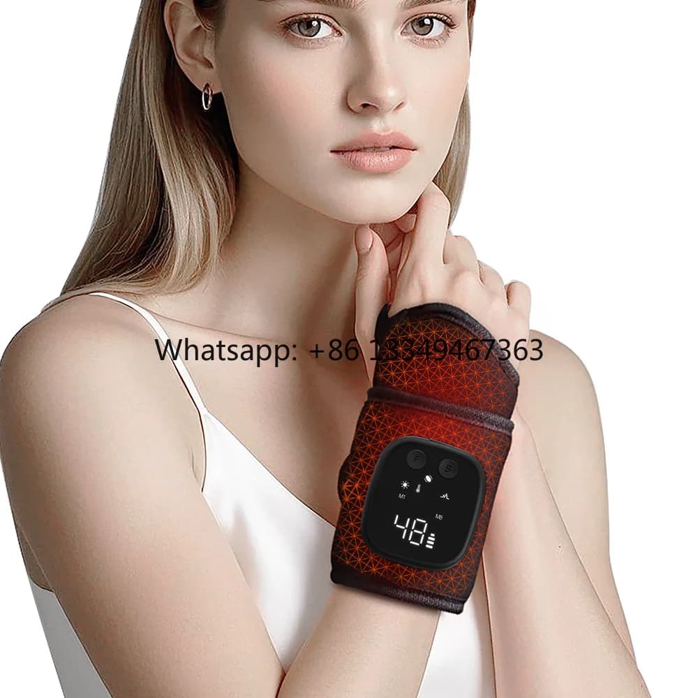 Riscaldamento elettrico Polso Pad 4 Gear Impacco caldo Scaldino delle vibrazioni USB Massaggiatore Supporto per il polso Pad Sollievo Tendinite Relax Brace