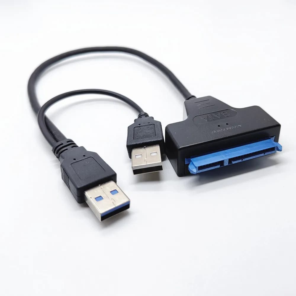 USB 3.0/USB2.0 to SATA 22Pin Adapter Cable for 2.5/3.5 Inch SSD HDD External Power Hard Disk Drive Converter High Speed