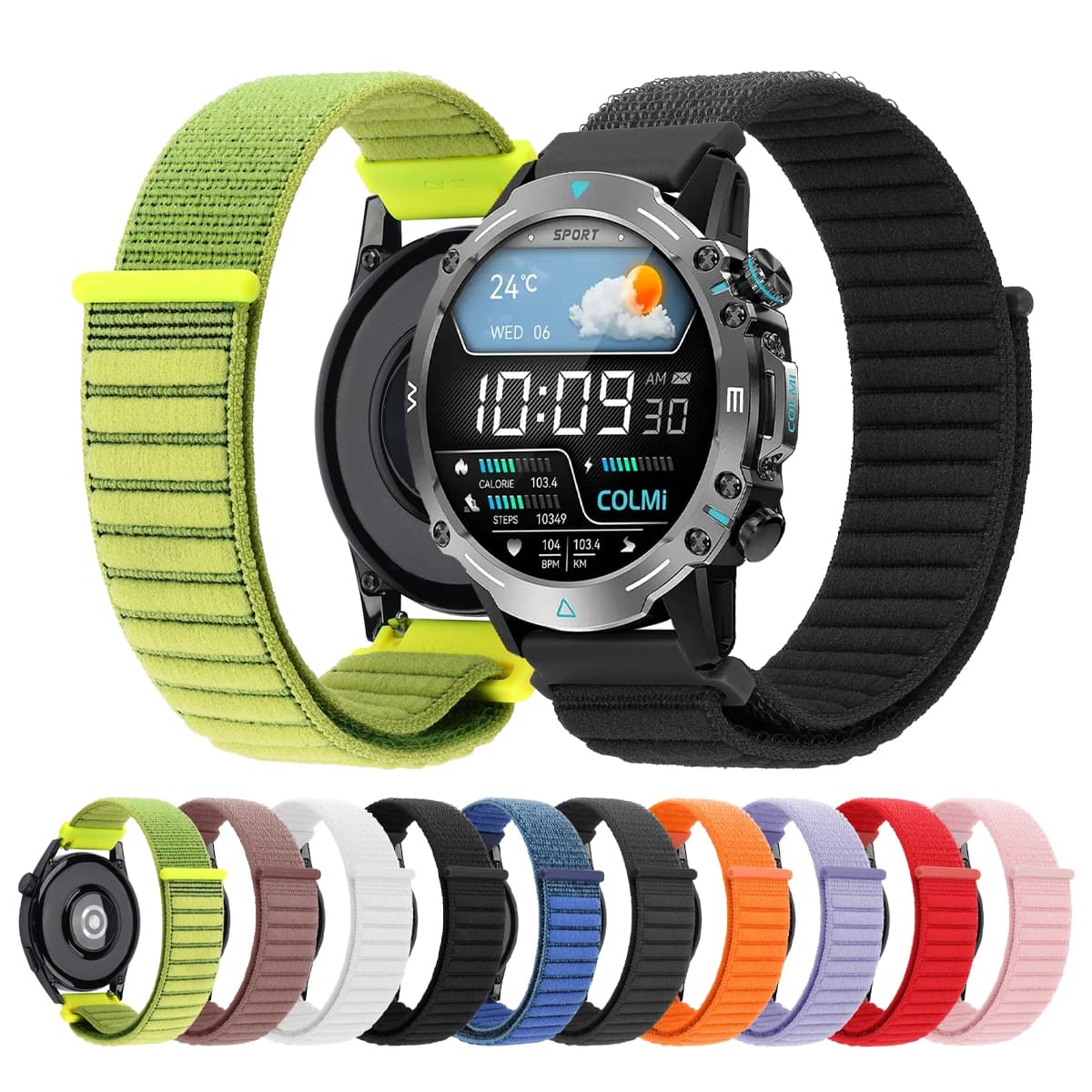 20mm 22mm cinturino in nylon per cinturino COLMI i28 Ultra/P28 Plus/P73/I31 per cinturino intrecciato COLMI V75 GPS/V73/M42/P71/P68 Correa