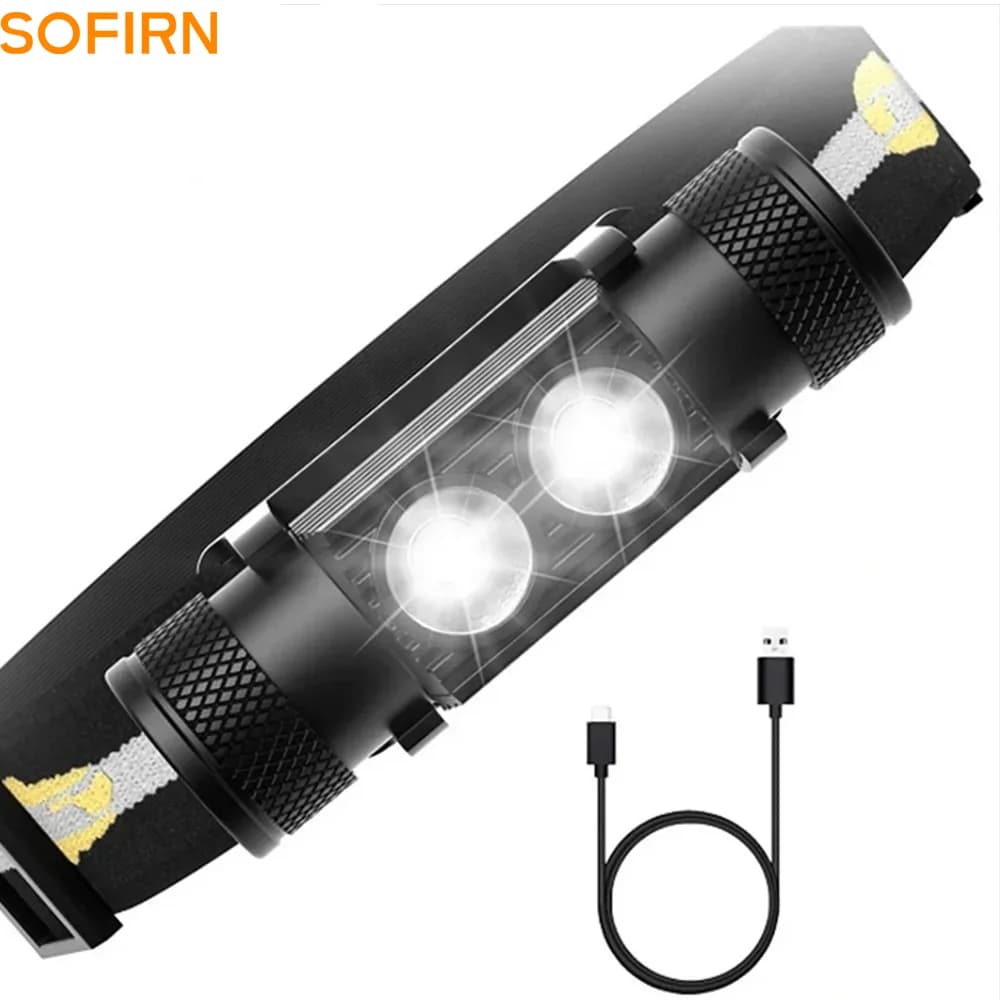 H25S faro 18650 faro doppio SST40 LED 1200lm USB ricaricabile lampada da lavoro tattica esterna