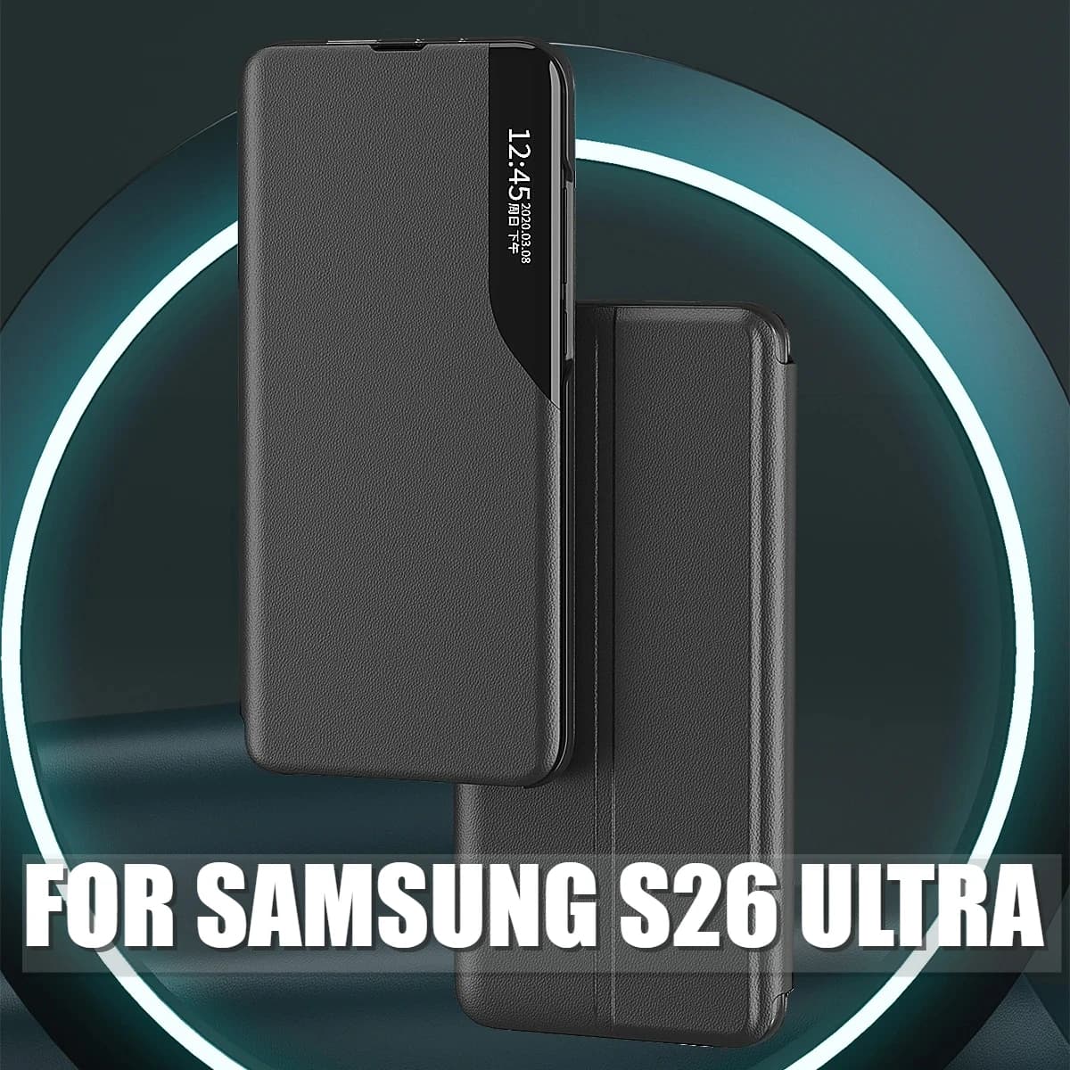 Custodia Flip di fascia alta con finestra intelligente per Samsung Galaxy S26 Ultra S25 Edge S24 S23 Plus S22 FE S21 S20 Cover in pelle magnetica
