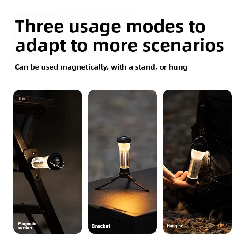 Lampada da campeggio BlackDog 2600mah con batteria a lunga durata, lampada a LED per creare atmosfera, torcia da tenda per escursioni.
